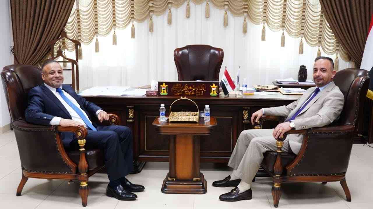 استقبل السيد النائب الفني لمحافظ كركوك الدكتور إبراهيم تميم السيد عضو مجلس النواب عن محافظة صلاح الدين بدر الفحل.