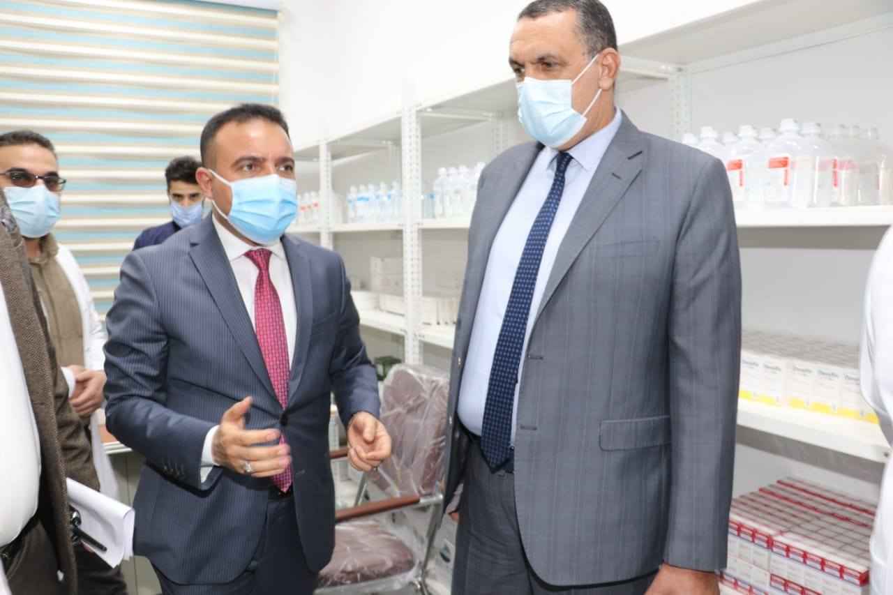 وزير الصحة ومحافظ كركوك  يفتتحان مستشفى الشفاء 14والذي نفذته العتبه الحسينية لدعم جهود مواجهة جائحة كورونا .