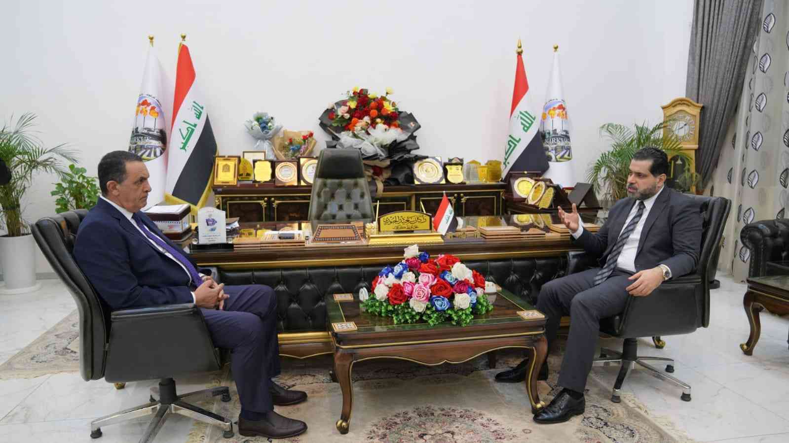 السيد محافظ كركوك ..  يبحث مع مستشار رئيس الوزراء لشؤون المكونات ..الجهود الخدمية وانجاح البرنامج الحكومي .