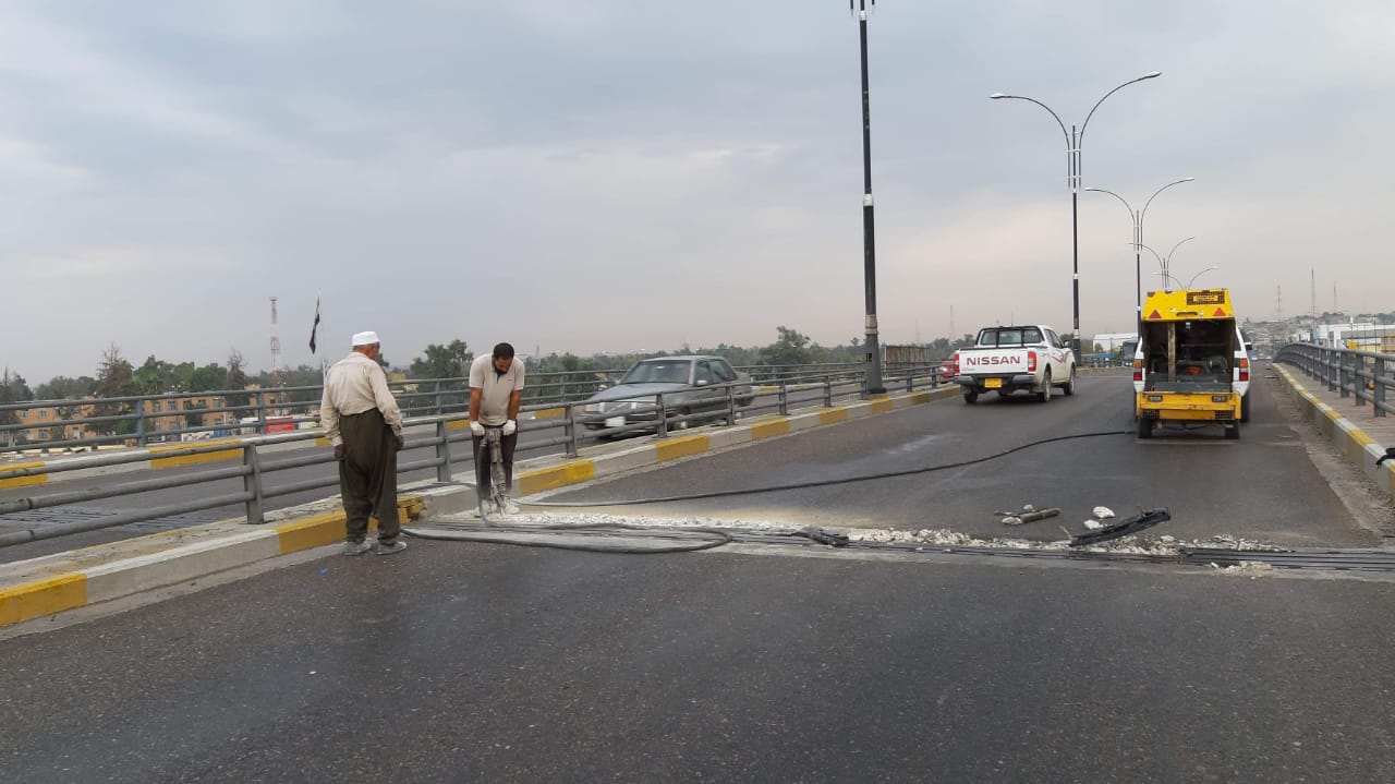المباشرة بتأهيل جسر عرفة في مدينة كركوك 