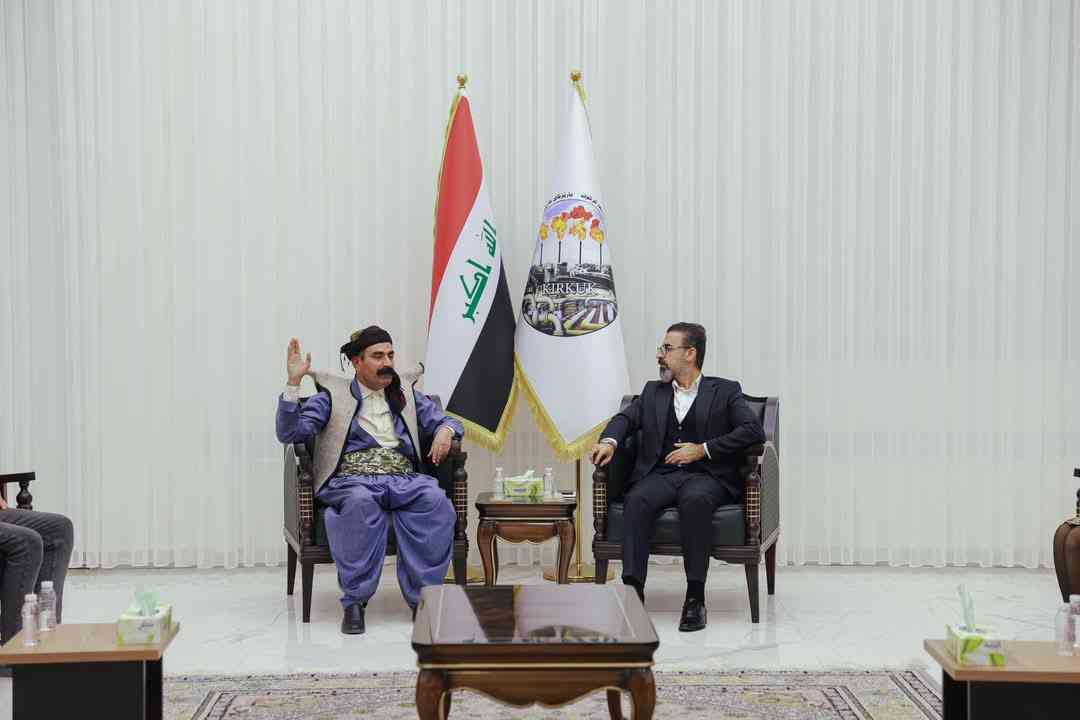 محافظ كركوك ريبوار طه مصطفى   يستقبل وفد شبكة تحالف الاقليات .