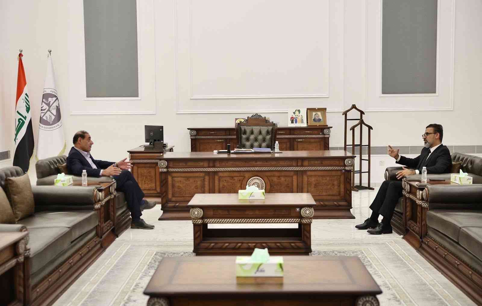 استقبل محافظ كركوك السيد ريبوار طه   الرئيس الاسبق لمجلس محافظة كركوك السيد رزگار علي.