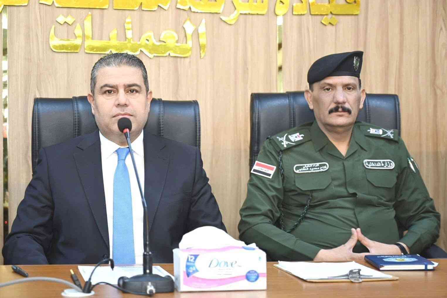 النائب الأول لمحافظ كركوك نائب رئيس اللجنة الأمنية العليا الدكتور ياوز حميد محمود يزور قيادة شرطة كركوك،
