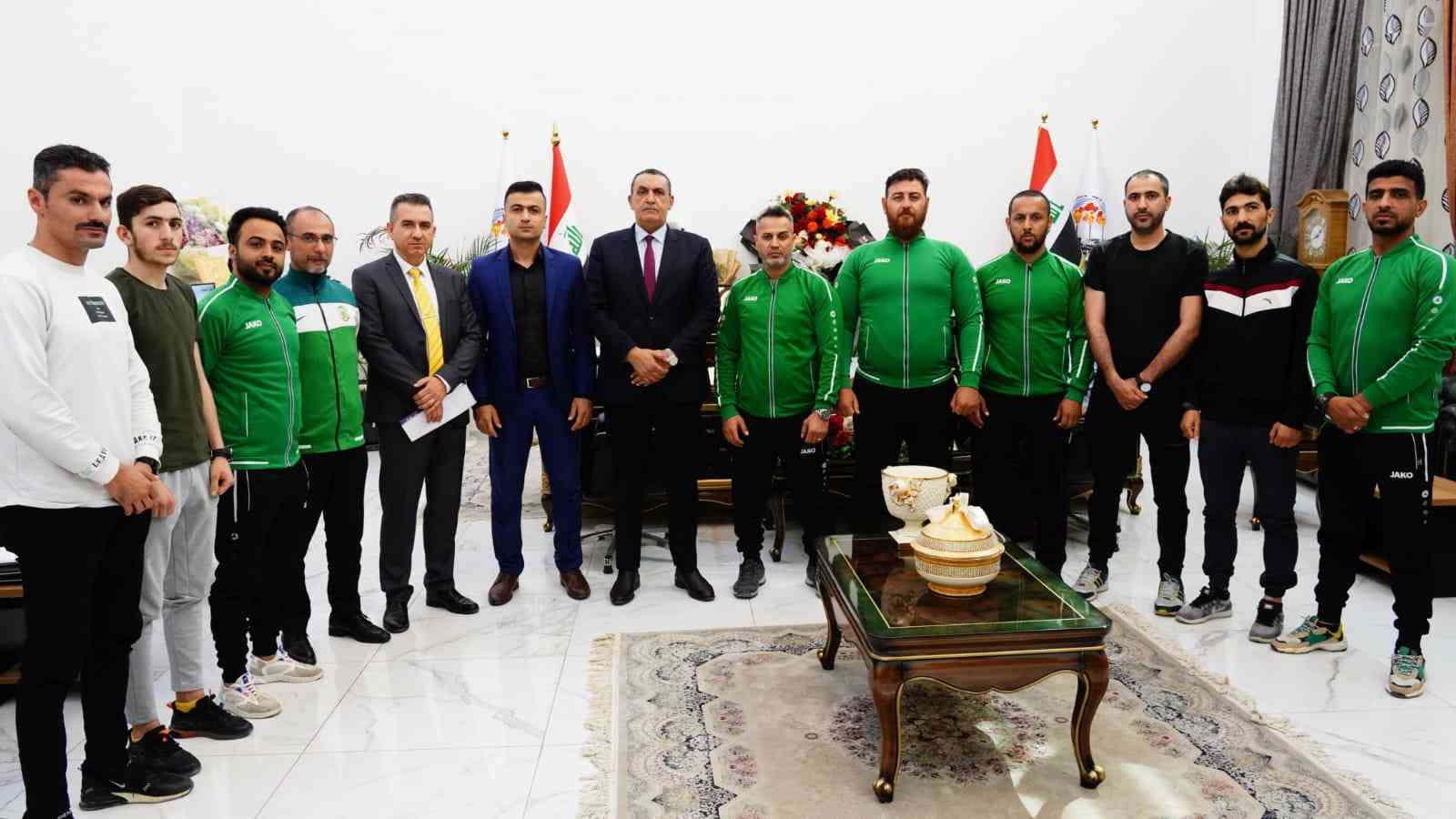 يستقبل وفد المنتخب الوطني العراقي للعبة   الكيكو شيندو  .