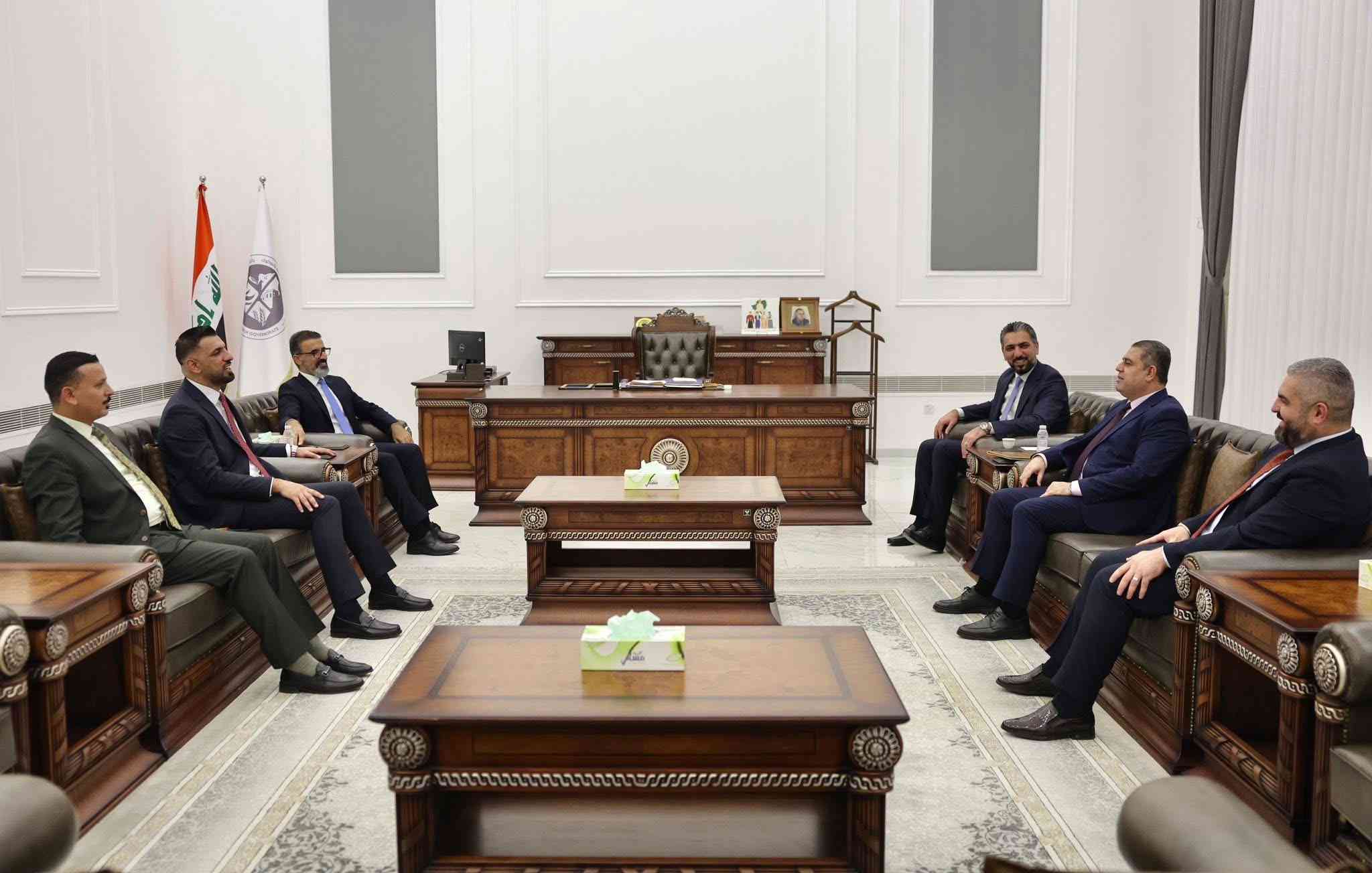 استقبل السيد محافظ كركوك ريبوار طه   السيد رئيس مجلس محافظة كركوك المهندس محمد إبراهيم الحافظ .